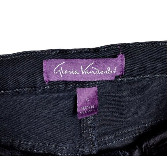 Gloria Vanderbilt Missy Size 6 Black Denim Jeans Straight Leg High Rise READ - Picture 3 of 9